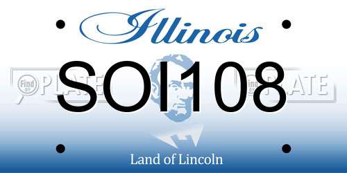 SOI108 Illinois License Plate