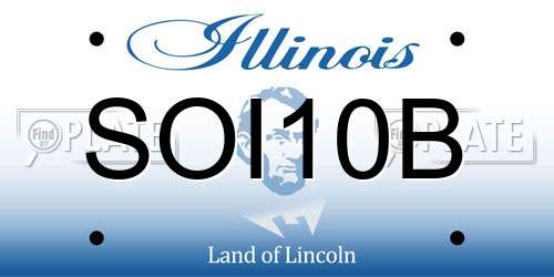 SOI10B Illinois License Plate