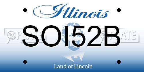 SOI52B Illinois License Plate