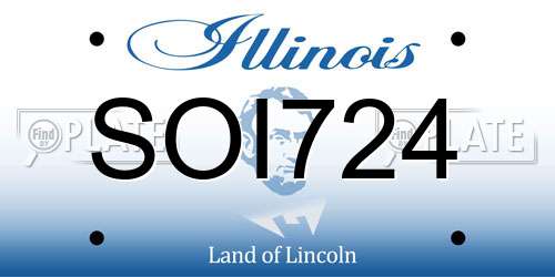 SOI724 Illinois License Plate