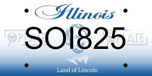 SOI825 Illinois License Plate