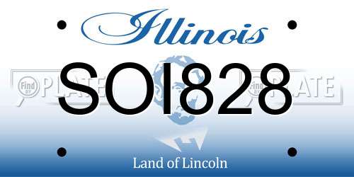 SOI828 Illinois License Plate