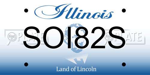SOI82S Illinois License Plate
