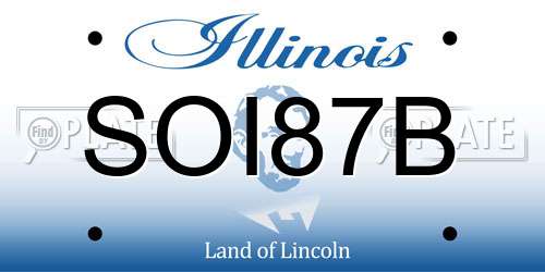 SOI87B Illinois License Plate