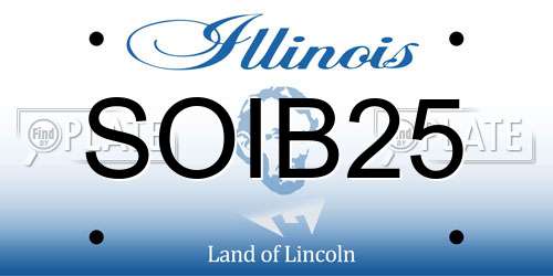 SOIB25 Illinois License Plate
