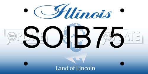 SOIB75 Illinois License Plate