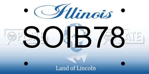 SOIB78 Illinois License Plate