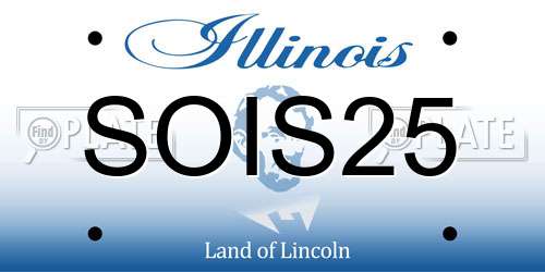 SOIS25 Illinois License Plate