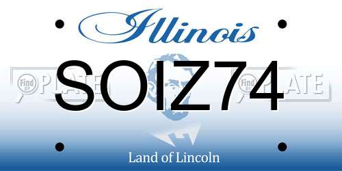 SOIZ74 Illinois License Plate