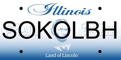 SOKOLBH Illinois License Plate
