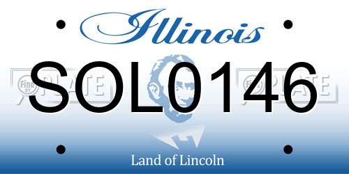 SOL0146 Illinois License Plate