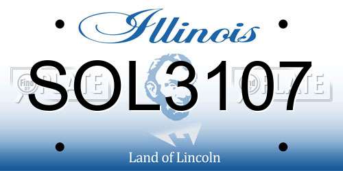 SOL3107 Illinois License Plate