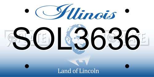 SOL3636 Illinois License Plate