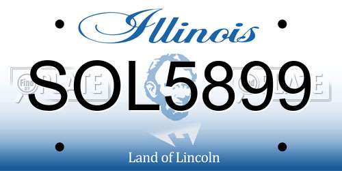 SOL5899 Illinois License Plate