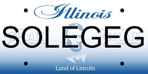 SOLEGEG Illinois License Plate