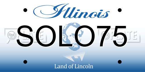 SOLO75 Illinois License Plate