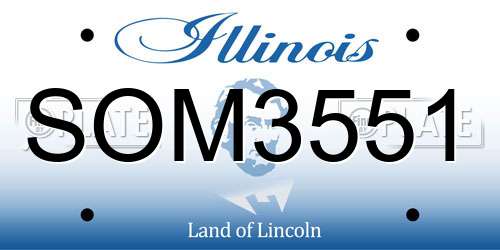 SOM3551 Illinois License Plate