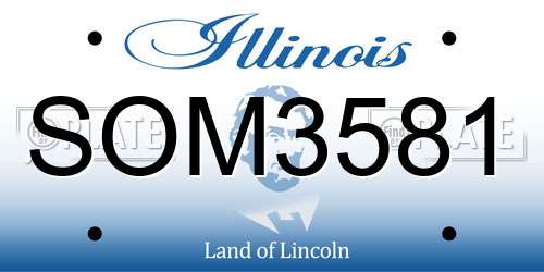 SOM3581 Illinois License Plate