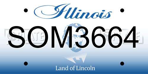 SOM3664 Illinois License Plate