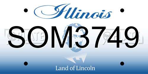 SOM3749 Illinois License Plate