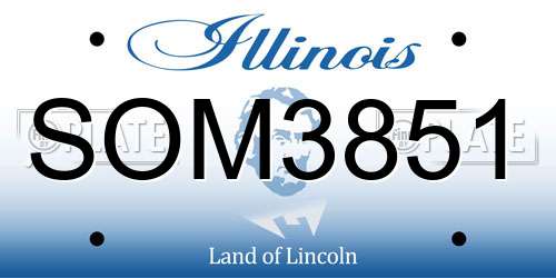 SOM3851 Illinois License Plate
