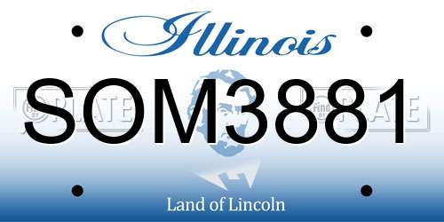 SOM3881 Illinois License Plate