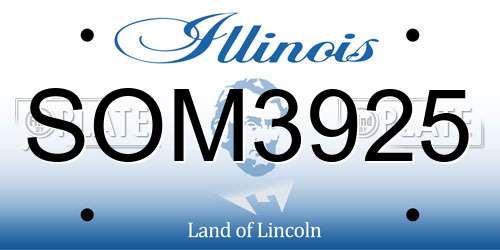 SOM3925 Illinois License Plate