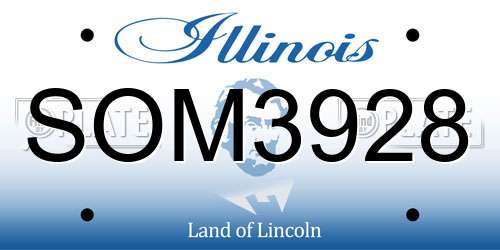 SOM3928 Illinois License Plate