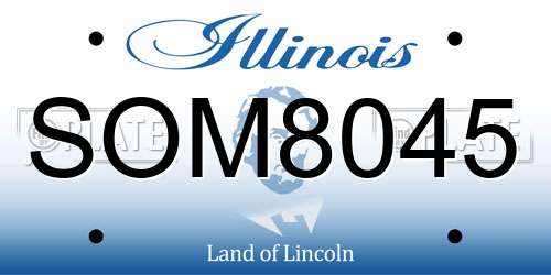 SOM8045 Illinois License Plate