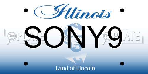 SONY9 Illinois License Plate