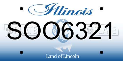 SOO6321 Illinois License Plate
