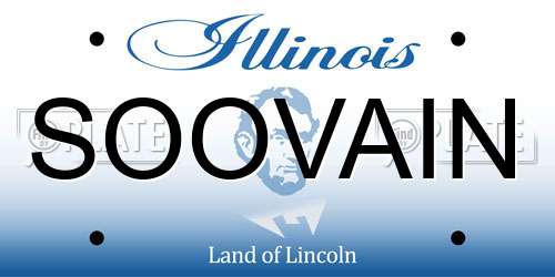 SOOVAIN Illinois License Plate