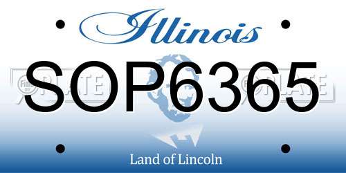 SOP6365 Illinois License Plate