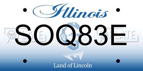 SOQ83E Illinois License Plate