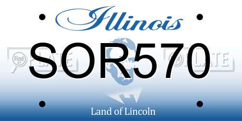 SOR570 Illinois License Plate