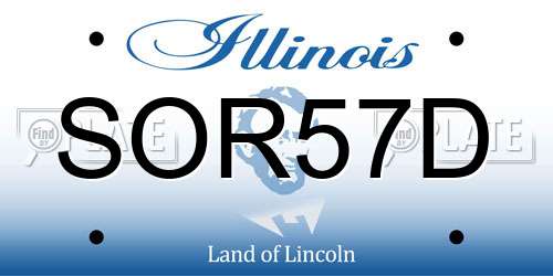 SOR57D Illinois License Plate