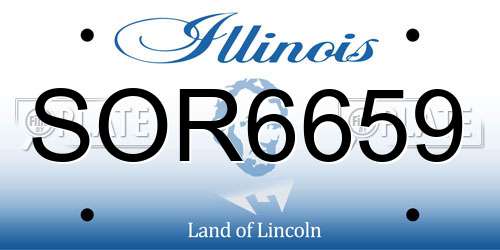SOR6659 Illinois License Plate