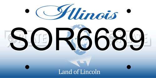 SOR6689 Illinois License Plate
