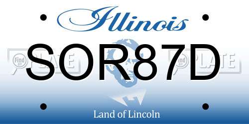 SOR87D Illinois License Plate