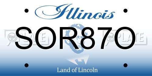 SOR87O Illinois License Plate