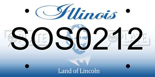 SOS0212 Illinois License Plate