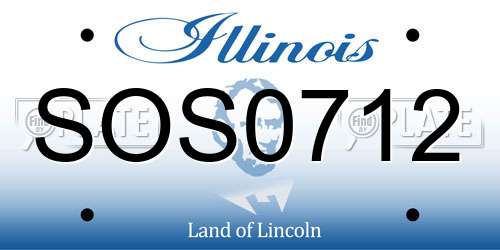 SOS0712 Illinois License Plate