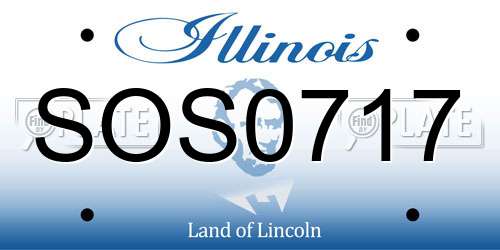 SOS0717 Illinois License Plate