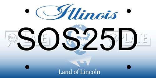 SOS25D Illinois License Plate