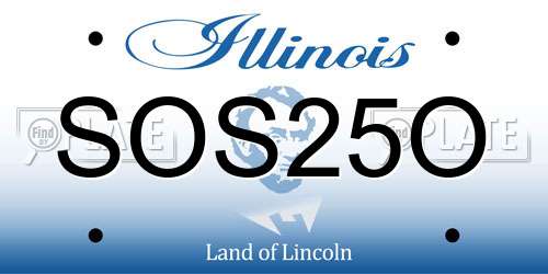 SOS25O Illinois License Plate