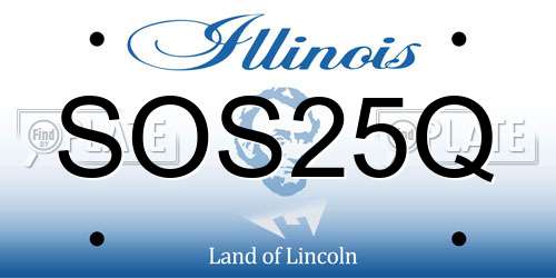 SOS25Q Illinois License Plate