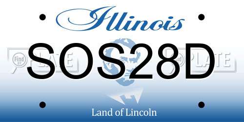 SOS28D Illinois License Plate