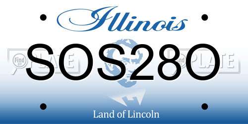 SOS28O Illinois License Plate