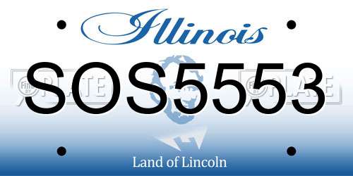 SOS5553 Illinois License Plate