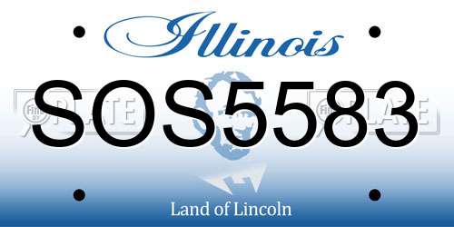 SOS5583 Illinois License Plate